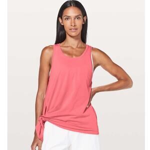 Lululemon To The Point Tank Glossy Pink Size 8 Pima Cotton Side Tie Loose Fit